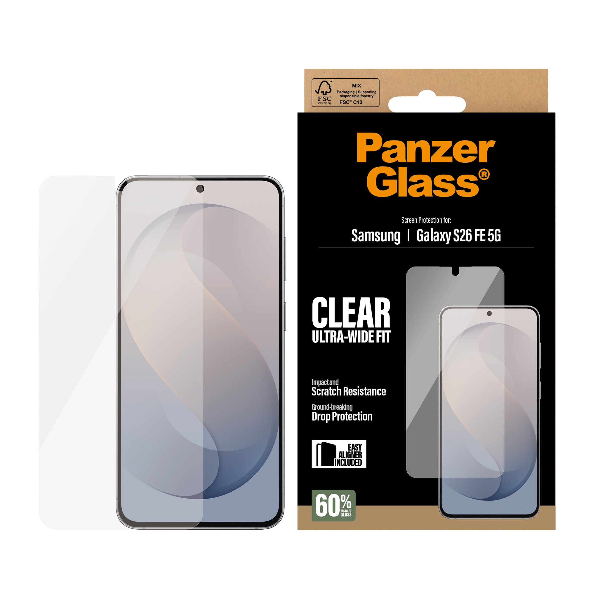 PanzerGlass® Displayschutz Samsung Galaxy S26 FE 5G | Ultra-Wide Fit m. EasyAligner